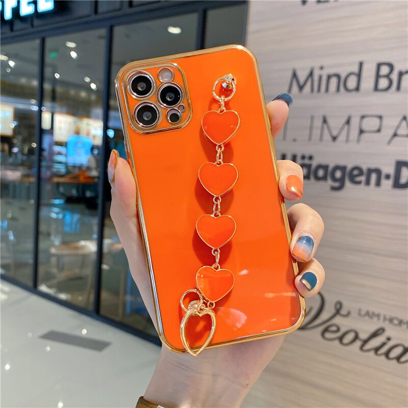 seraCase Luxury Heart Wrist Bracelet iPhone Case for iPhone 13 Pro Max / Orange