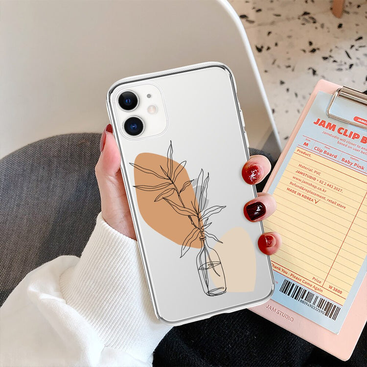 seraCase Transparent Leaf Design iPhone Case for iPhone 13 Pro Max / Orange