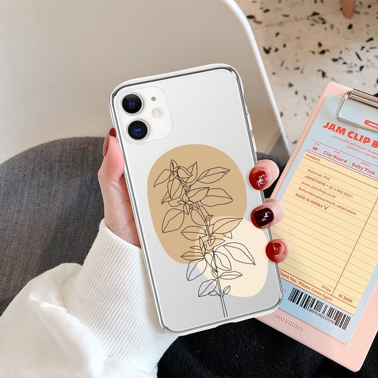 seraCase Transparent Leaf Design iPhone Case for iPhone 13 Pro Max / Brown